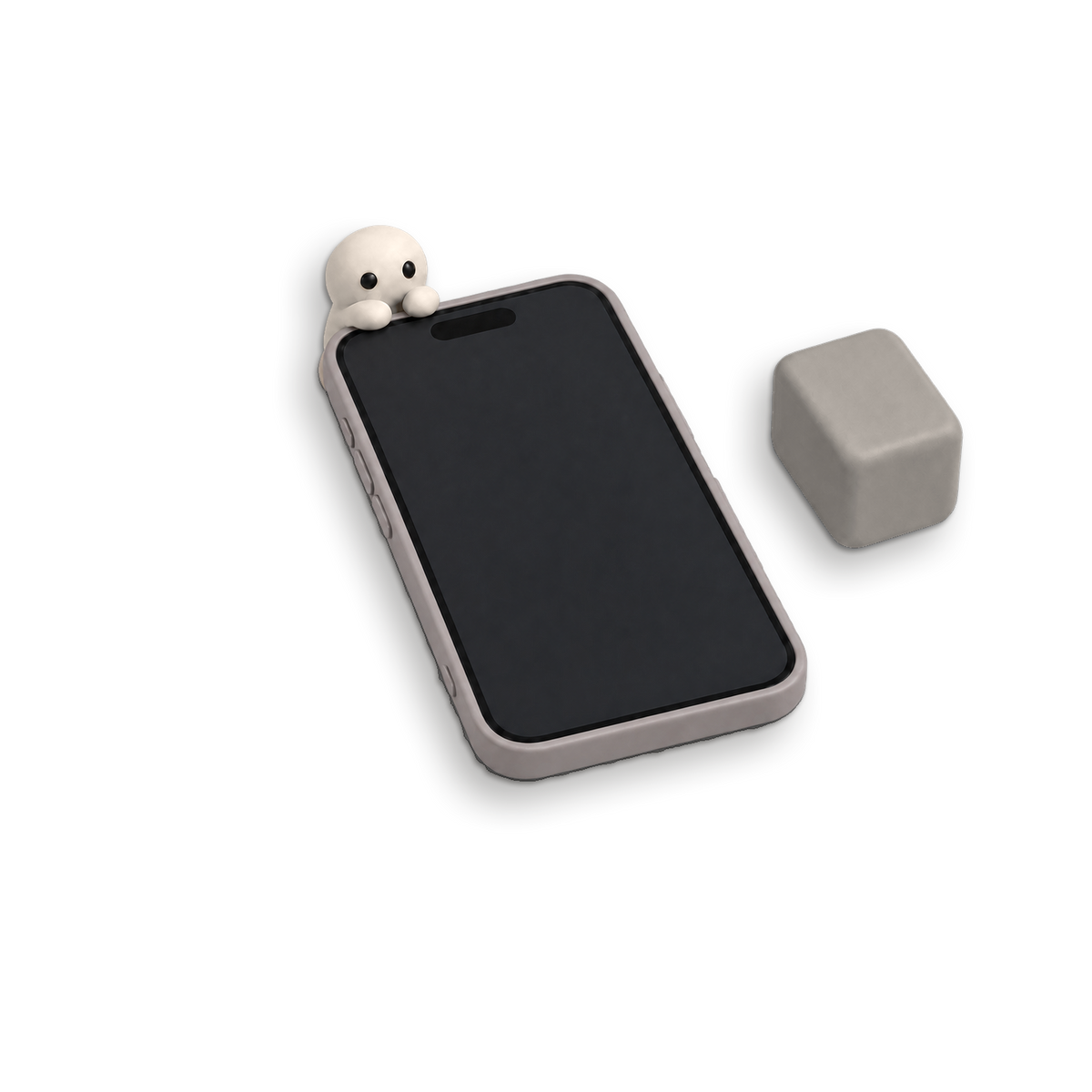 The Set: the Case in Stone, a Bone Corbie and a Stone Desk Perch.
