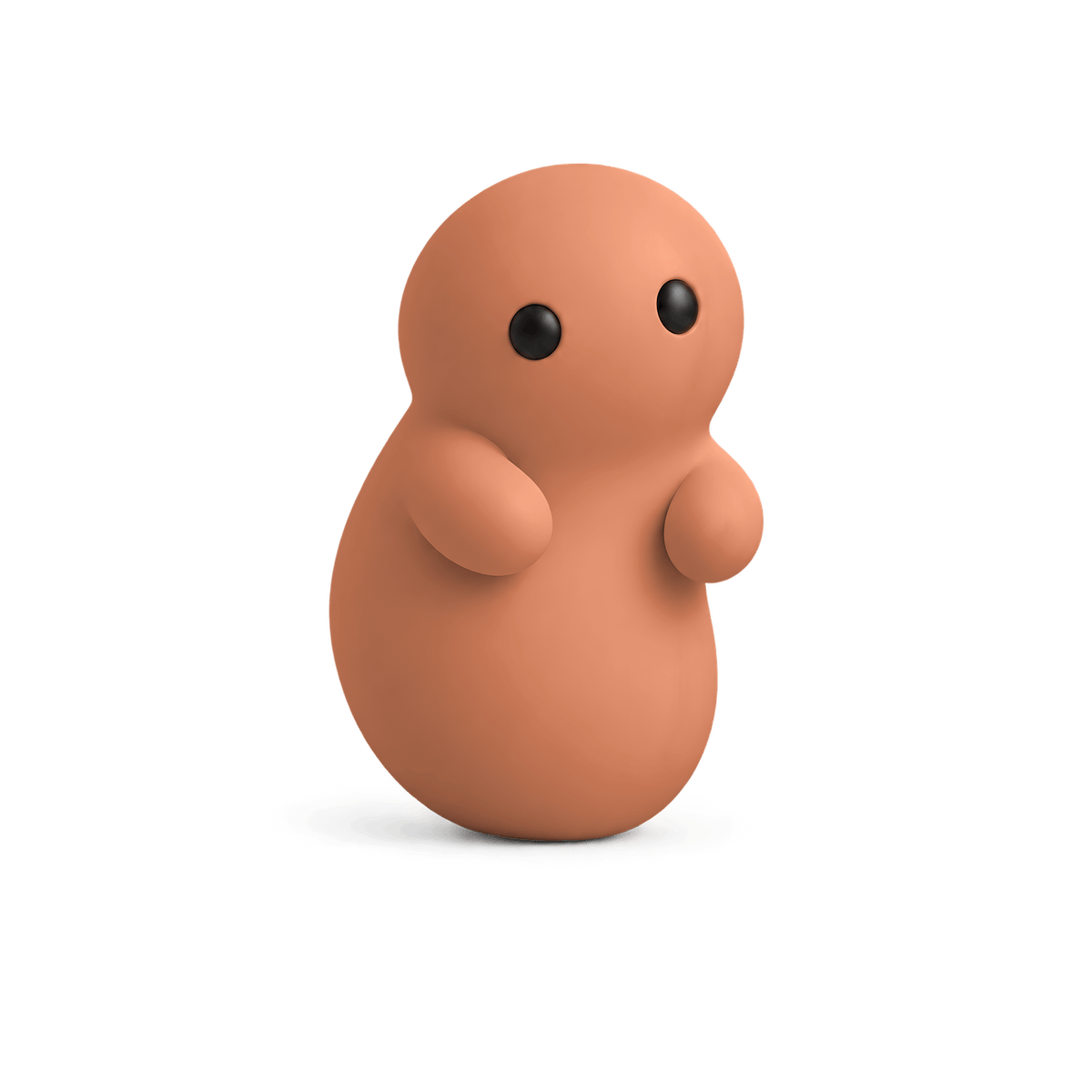 The Corbie in Clay, a matte vinyl Corbie standing on its own.