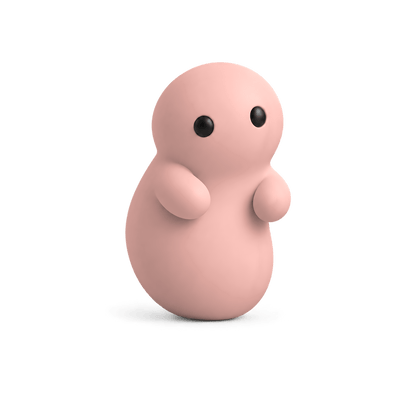 Corbie Series 01 in Blush, a matte vinyl Corbie standing on its own.