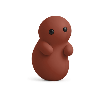Corbie Series 02 in Ember, a matte vinyl Corbie standing on its own.