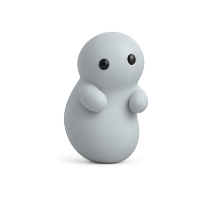 Corbie Series 02 in Ice, a matte vinyl Corbie standing on its own.