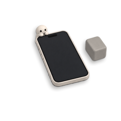 The Set: the Case in Bone, a Bone Corbie and a Stone Desk Perch.