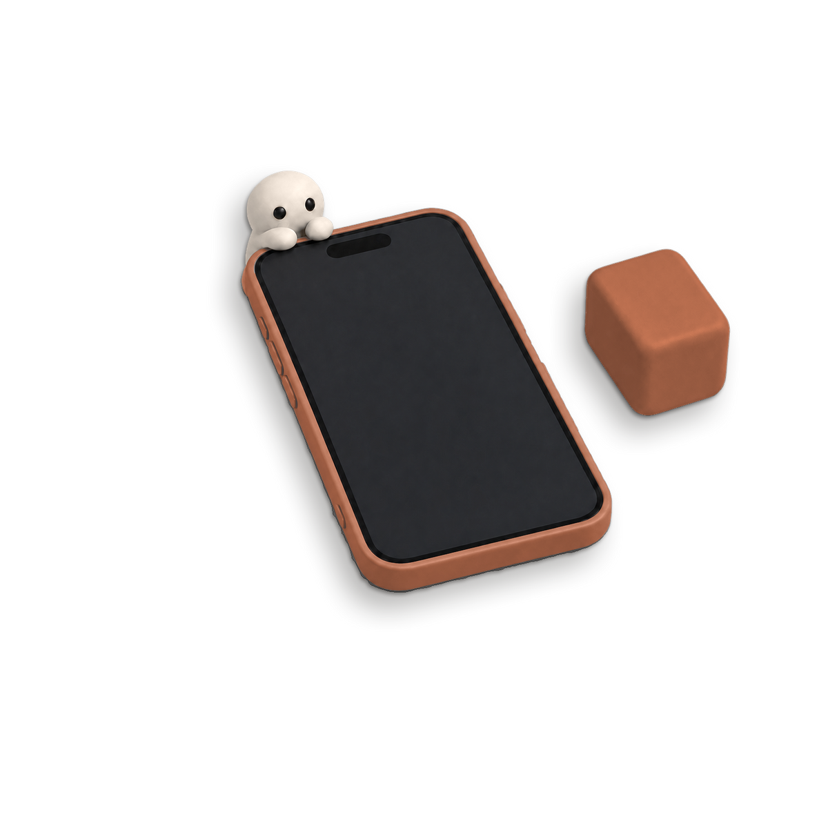 The Set: the Case in Clay, a Bone Corbie and a Clay Desk Perch.