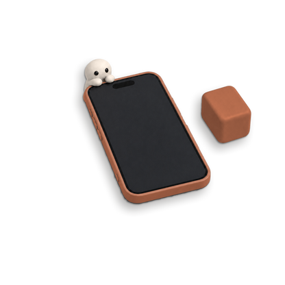 The Set: the Case in Clay, a Bone Corbie and a Clay Desk Perch.
