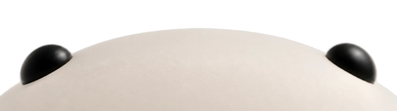 The top of a Corbie's head, two eyes looking up over the bottom edge of the page.